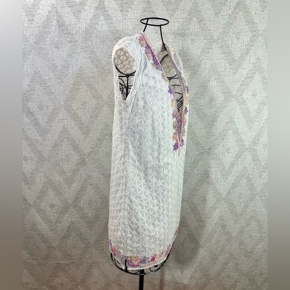 Calypso St Barth Sashka v neck embroidered dress in coconut size S - Picture 6 of 10